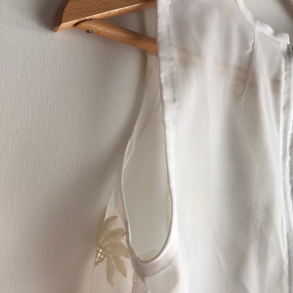 Vintage Embroidered Sleeveless Blouse Back Zipp Sm - Picture 11 of 11